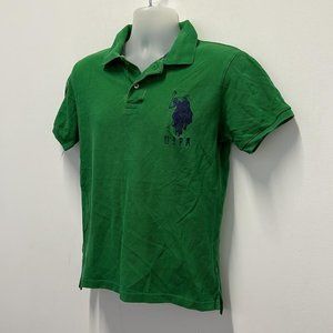US Polo Assn Graphic Logo Green Polo Shirt Size S